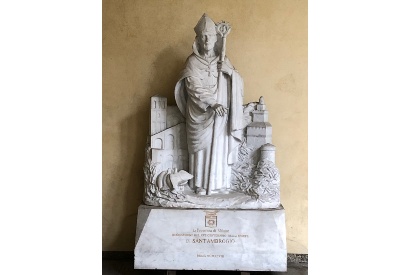 Bozzetto della scultura Sant'Ambrogio di Giuliano Pulcini